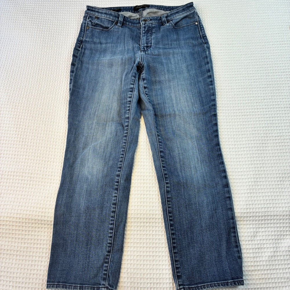 Talbots Flawless Five-Pocket Straight Leg Jeans Womens 8P Medium Wash Blue Denim